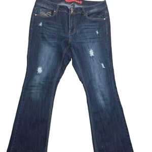 Dollhouse Distressed Bootcut Jeans Sz 18 Dark Wash 👖✨
